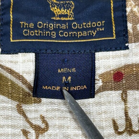 Vintage Woolrich Shirt Mens Medium Fishing Rip Stop Tackle Lures Aztek Outdoor - Picture 4 of 13